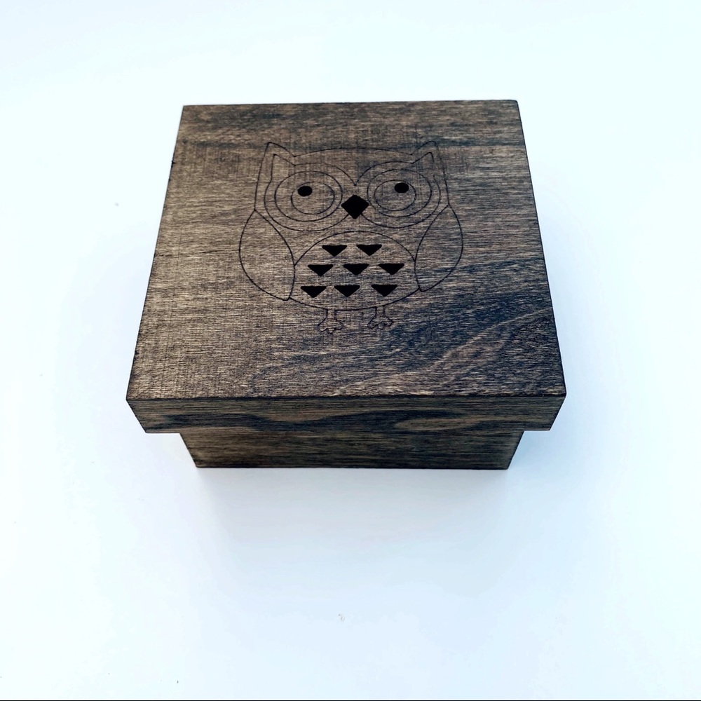 Wooden Owl Trinket Box